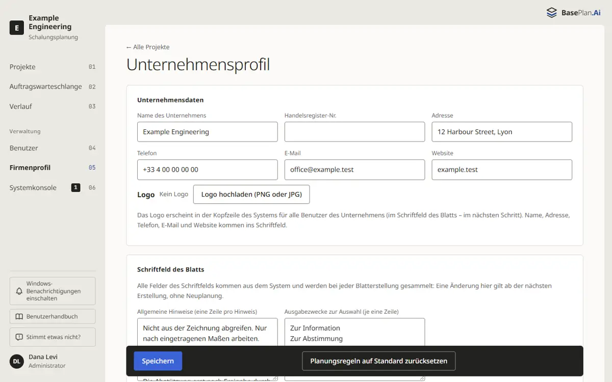 Das Firmenprofil