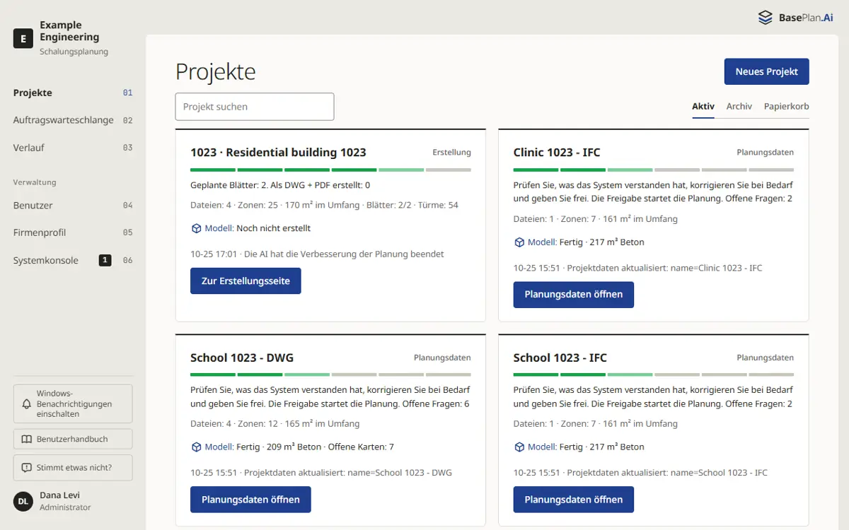 Die Projektliste