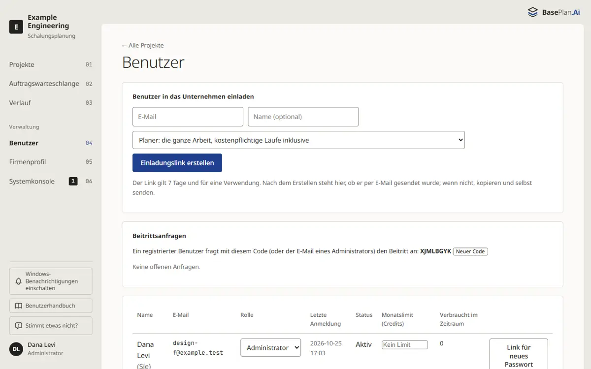 Die Benutzerseite