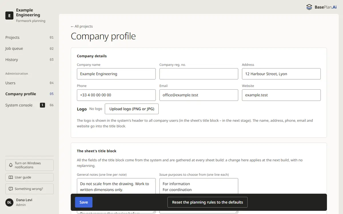 The company profile