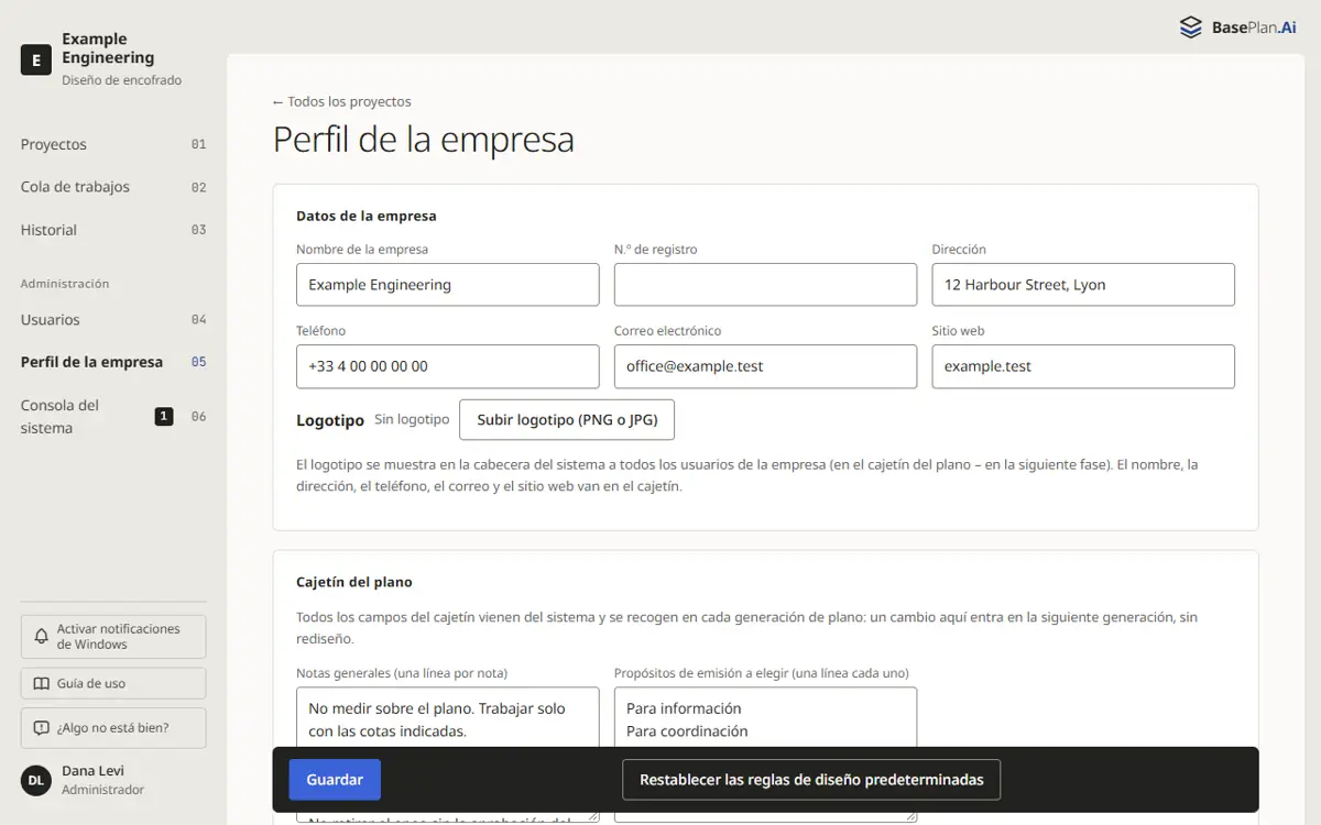 El perfil de la empresa